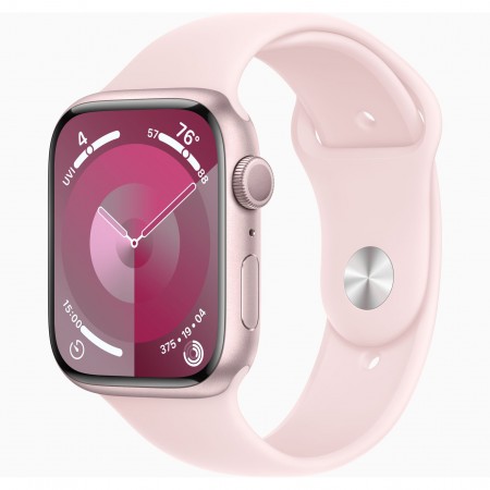 Apple Watch Series 9 45mm Pink Aluminum Case with Light Pink Sport Band