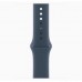 Apple Watch Series 9 45mm Silver Aluminum Case with Storm Blue Sport Band